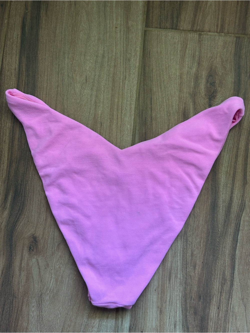 ASOS Design Pink High Leg Bikini Bottom Size 12 US Ribbed Swim Bottom - Picture 2 of 6